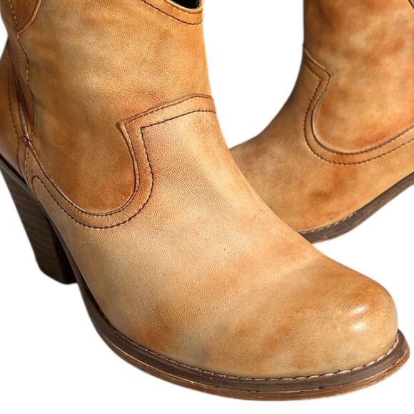 Steve Madden Tesstify Boots Sz 8 Western Leather Cowboy Booties Brown - Picture 3 of 12